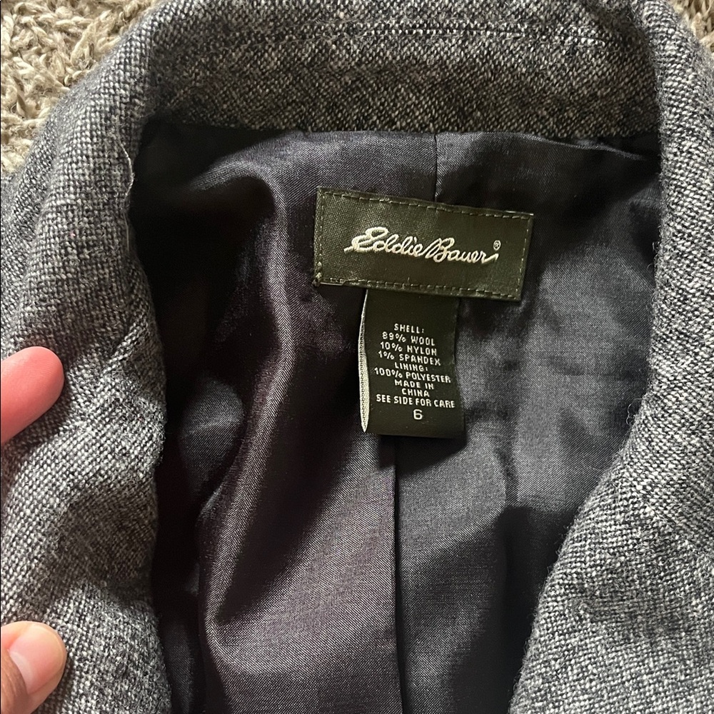 Eddie Bauer Gray Wool Blazer for Women Size 6 Office Formal Coat Jacket - Picture 5 of 9